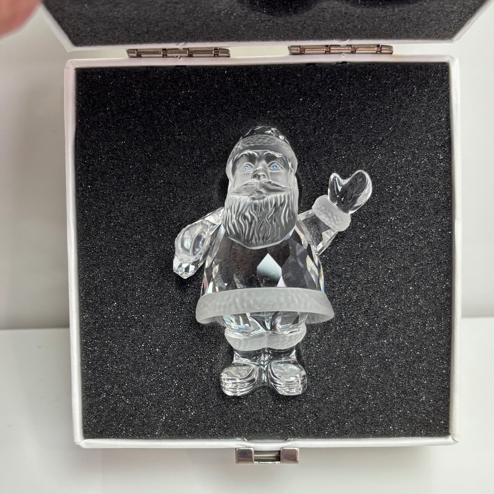 Swarovski Crystal Santa Claus Figurine Retired Waving Christmas Holiday Decor